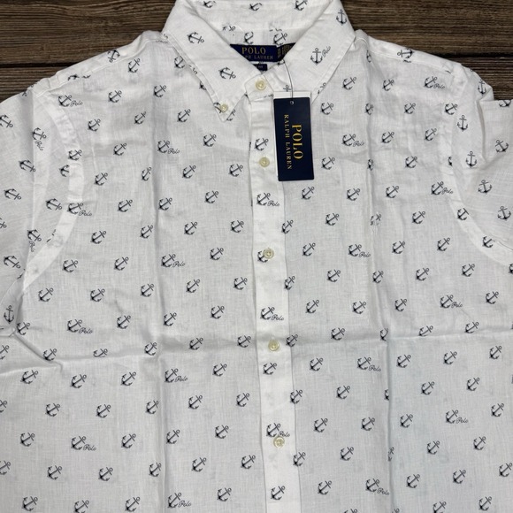 Polo Ralph‎ Lauren Men's  Classic Fit Anchor Logo Linen Shirt Size XL NWT - Picture 1 of 9